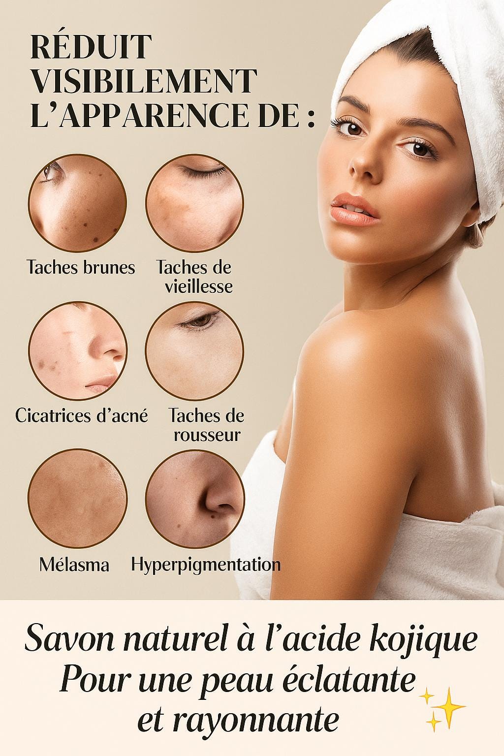 Savon Visage & Corps au Curcuma, Acide Kojique et Citron