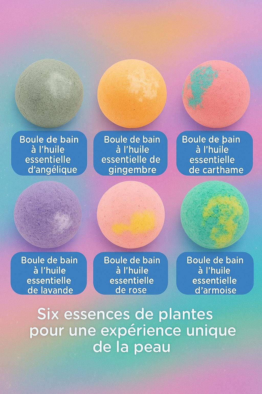 Cadeau Soin naturel - 12 bombes "fait main" - huiles essentielles et relaxation